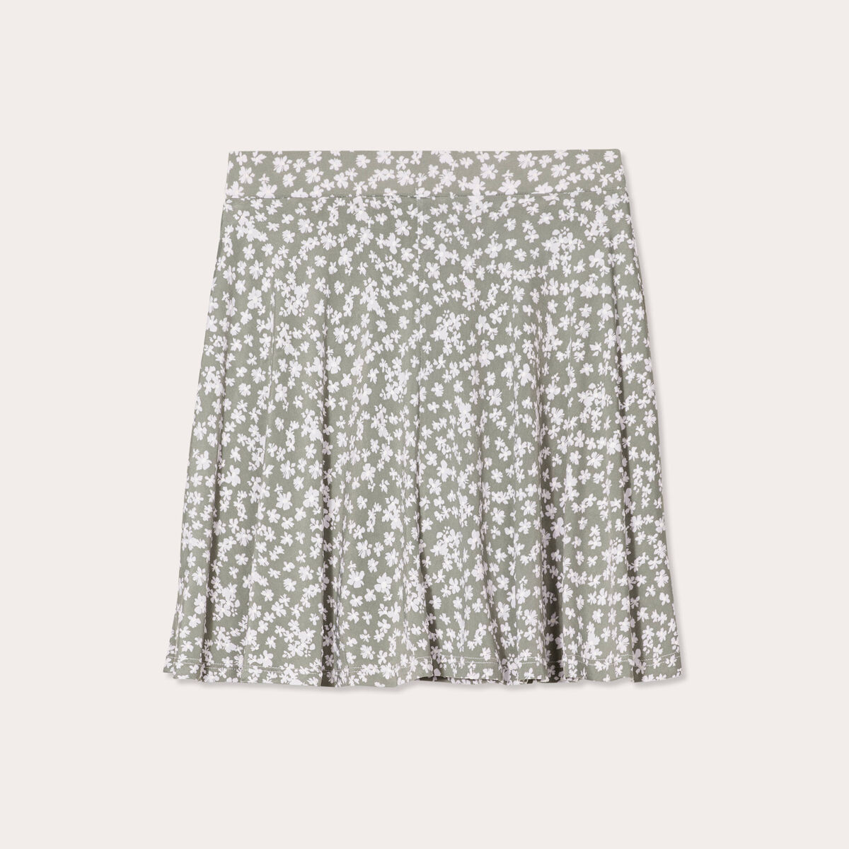 Jupe short droite vert femme