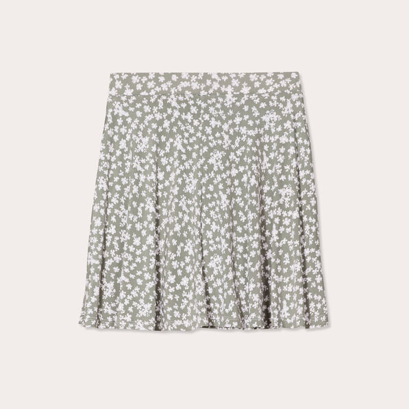 Jupe short droite vert femme