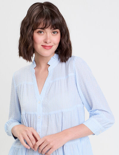 Blouse manches 3/4 beige femme