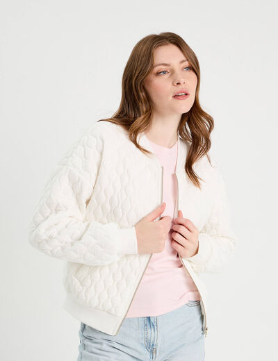 Veste matelassée zippée blanc femme