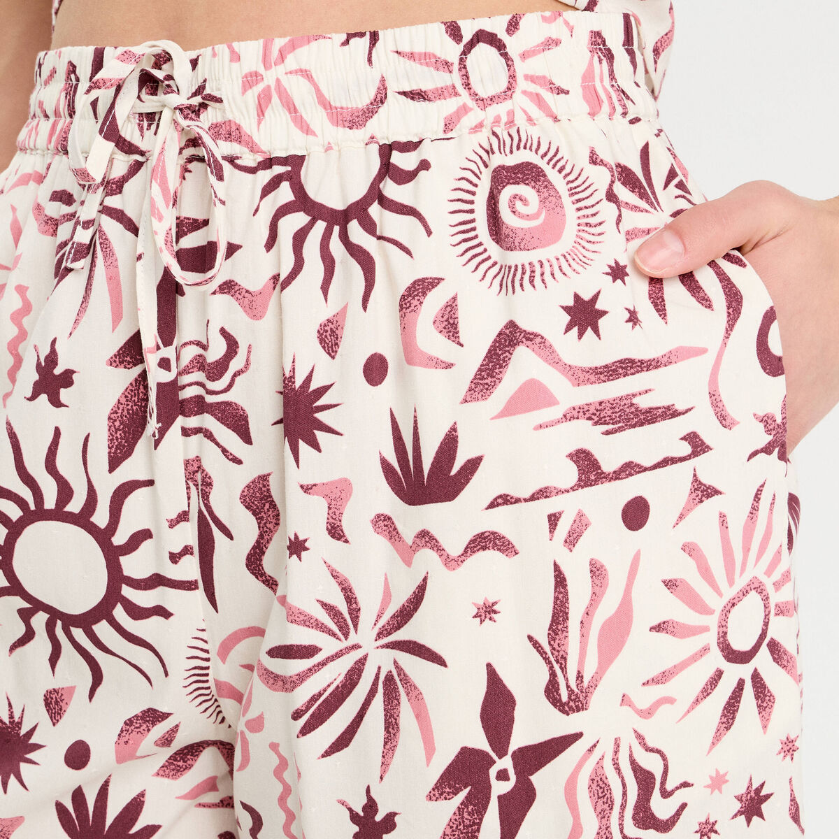 Pantalon large rose femme
