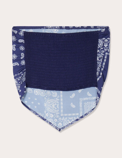 Crop top bandeau bleu marine femme