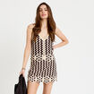 Jupe droite courte marron fonc&eacute; femme