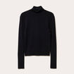 Pull manches longues col roulé noir femme