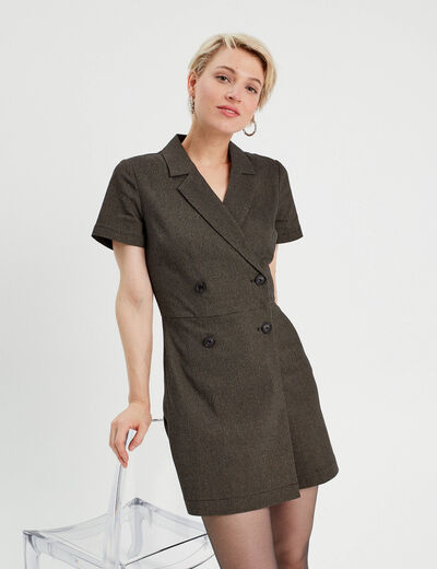 Robe portefeuille gris femme