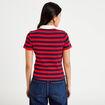 T-shirt c&ocirc;tel&eacute; col polo rouge femme