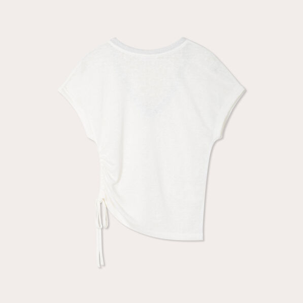 T-shirt côté coulisse ecru femme