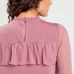 Blouse volants vieux rose femme