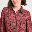 Robe chemise évasée fluide rouge clair femme