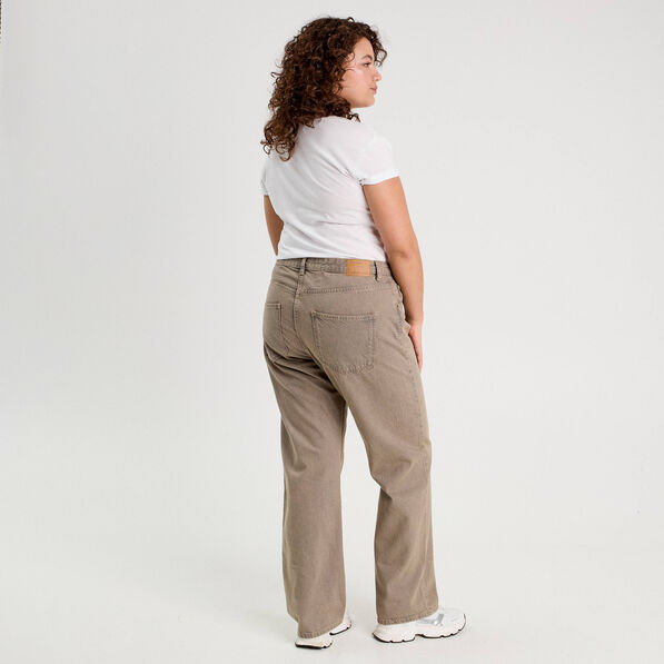 Jeans droit 5 poches marron cognac femme