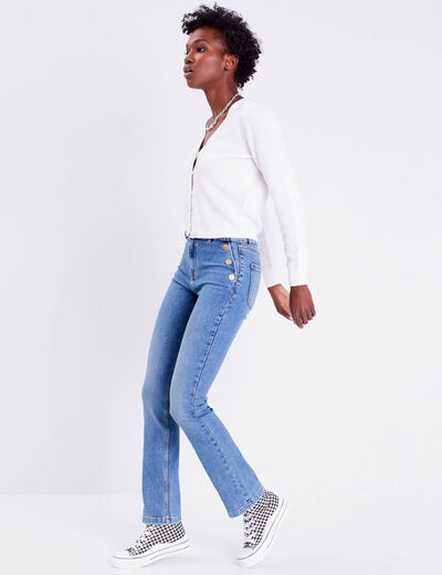 Jeans regular stretch denim double stone femme