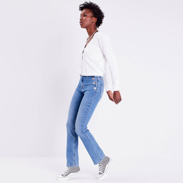 Jeans regular stretch denim double stone femme