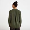 Blouse droite manches longues vert kaki femme
