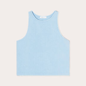 debardeur cropped bleu gris femme Débardeur cropped bleu gris femme