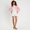 Short en jean droit blanc femme