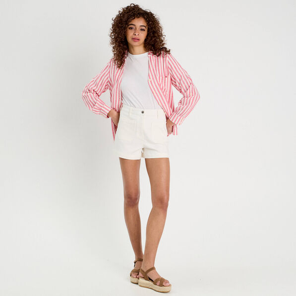 short en jean droit blanc femme Short en jean droit blanc femme