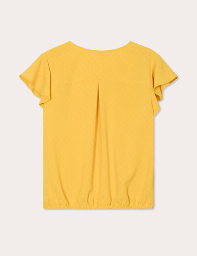 Blouse manches courtes jaune clair femme