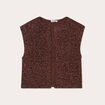 Gilet fausse fourrure marron foncé femme