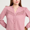 Blouse manches longues vieux rose femme