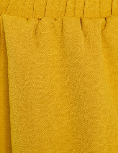 Pantalon large fluide jaune citron femme