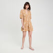 Robe évasée manches courtes camel femme