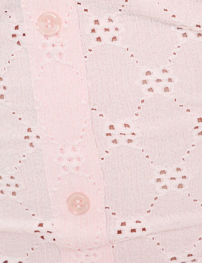 Débardeur ajouré rose clair femme