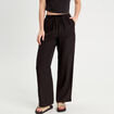 Pantalon large fluide noir femme