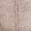 Gilet col rond manches longues taupe femme