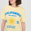 T-shirt manches courtes jaune clair femme
