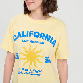 t shirt manches courtes jaune clair femme T-shirt manches courtes jaune clair femme