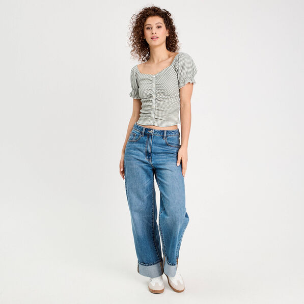 blouse manches courtes vert kaki femme Blouse manches courtes vert kaki femme