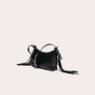 Sac porté-épaule avec franges noir femme