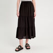 Jupe évasée longue noir femme