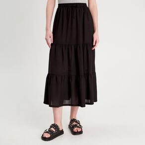 jupe evasee longue noir femme Jupe évasée longue noir femme
