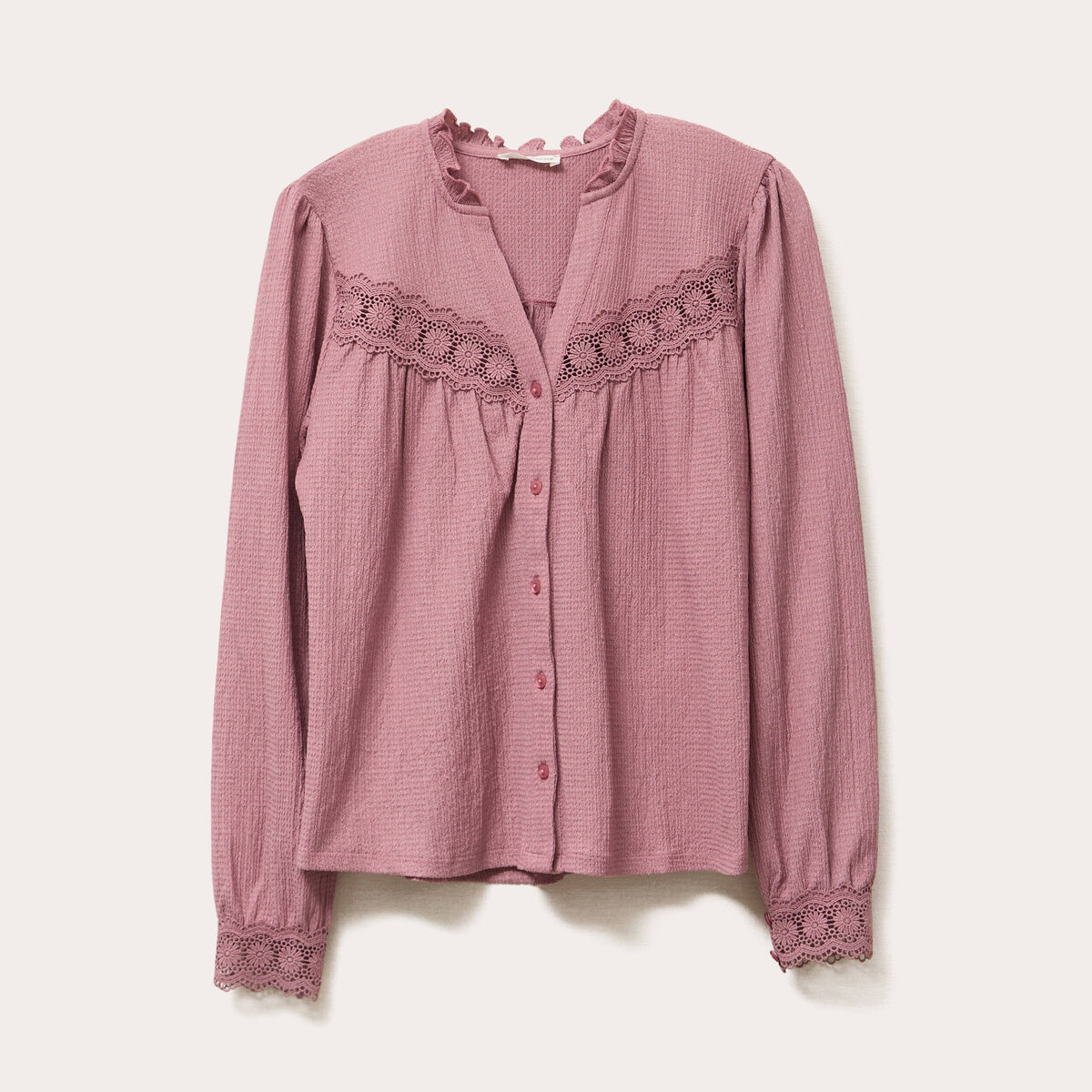 Blouse manches longues vieux rose femme