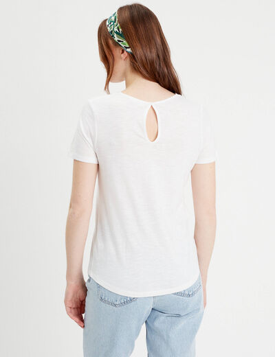 T-shirt manches courtes blanc femme