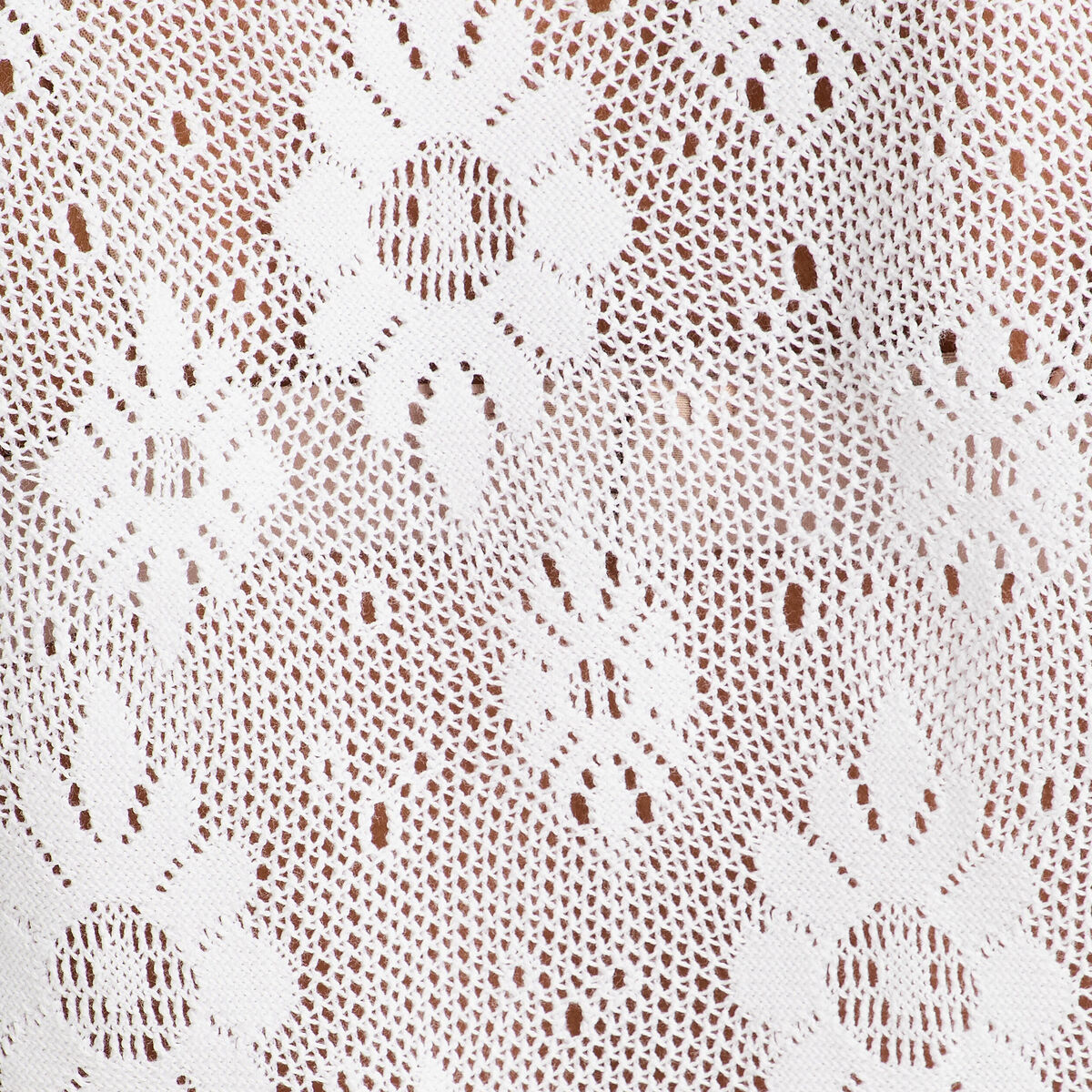 T-shirt ajouré effet crochet blanc femme