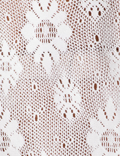T-shirt ajouré effet crochet blanc femme