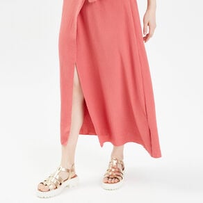 robe longue evasee cache coeur vieux rose femme Robe longue évasée cache-coeur vieux rose femme