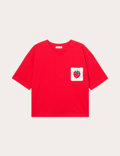 T-shirt manches courtes rouge femme