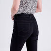 Jeans droit taille haute denim noir femme
