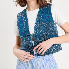 veston matelasse noue bleu fonce femme Veston matelassé noué bleu foncé femme