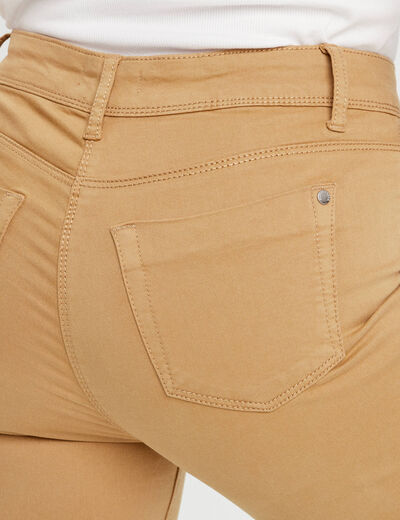 Jeans slim 5 poches camel femme
