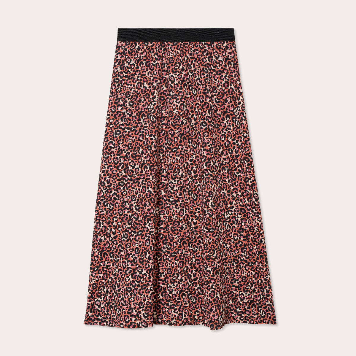 Jupe longue évasée rouge femme