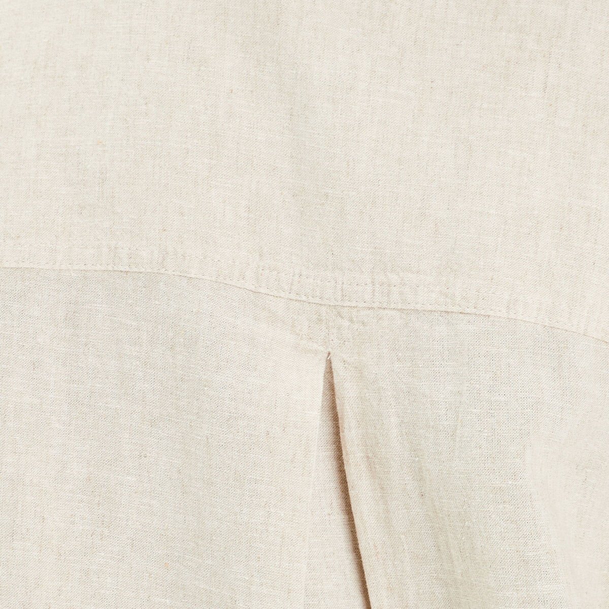 Chemise droite contenant du lin beige femme