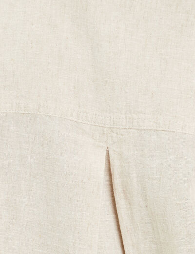 Chemise droite contenant du lin beige femme