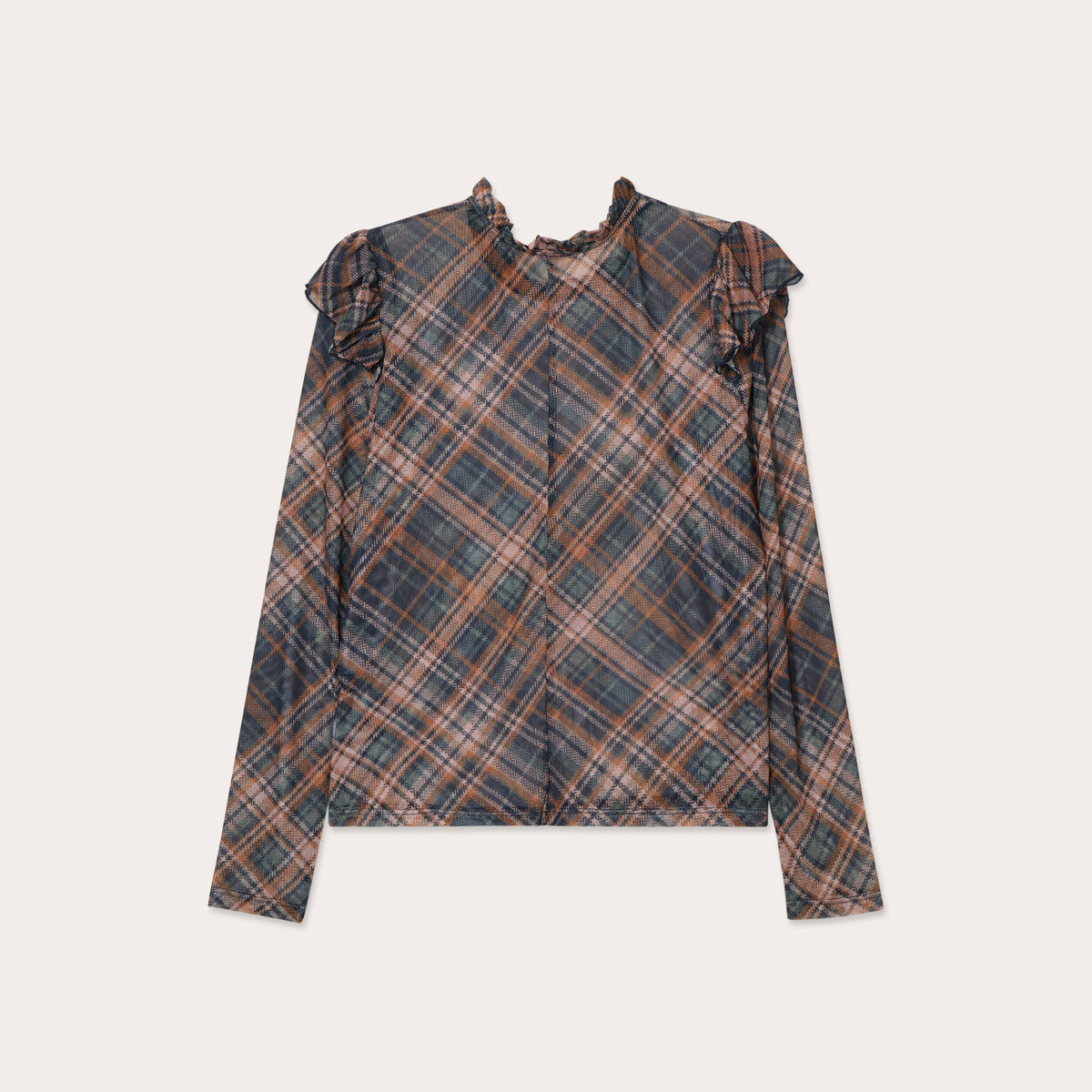 Blouse maches mongues marron foncé femme