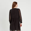 Robe évasée plumetis noir femme