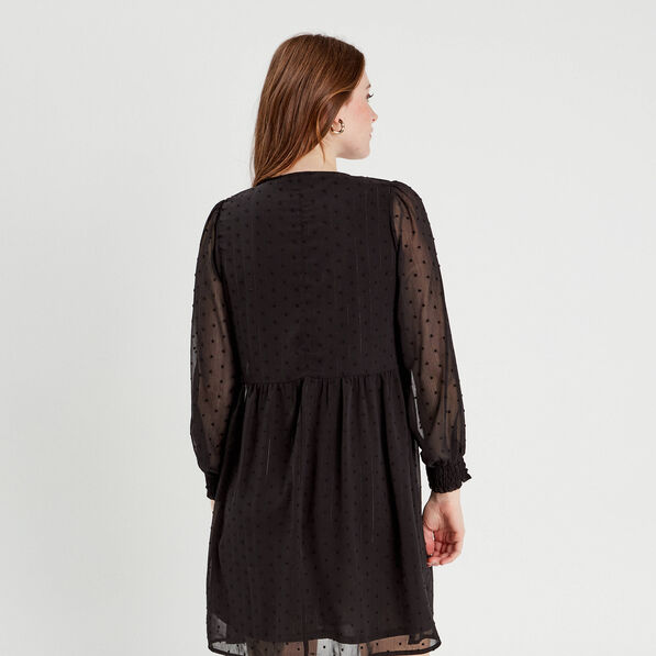 robe evasee plumetis noir femme Robe évasée plumetis noir femme