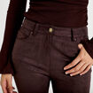 Pantalon bootcut aspect daim marron fonc&eacute; femme